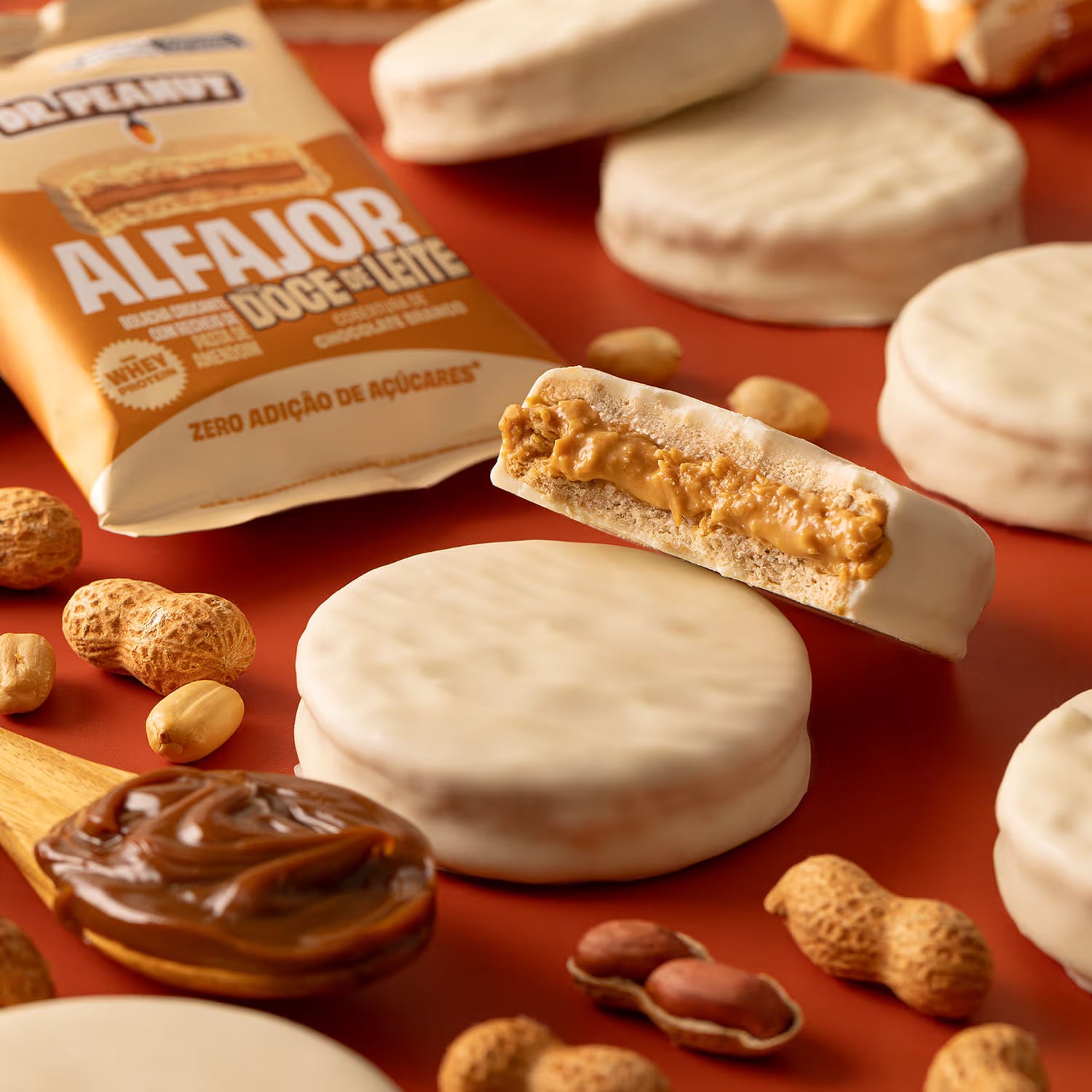 Display alfajor Doce de Leite - Cobertura de Chocolate Branco- 12 Un.