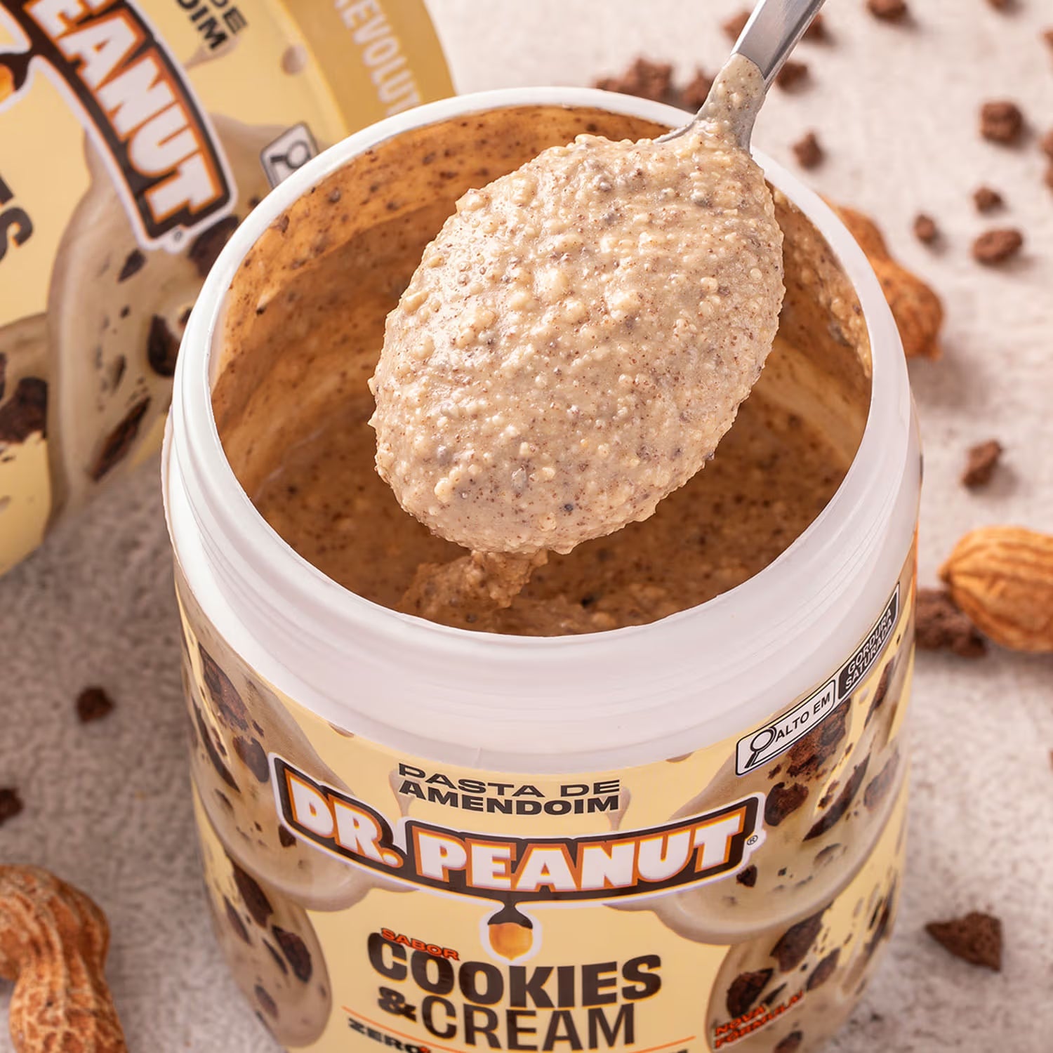 Pasta de amendoim sabor Cookies & Cream 250g