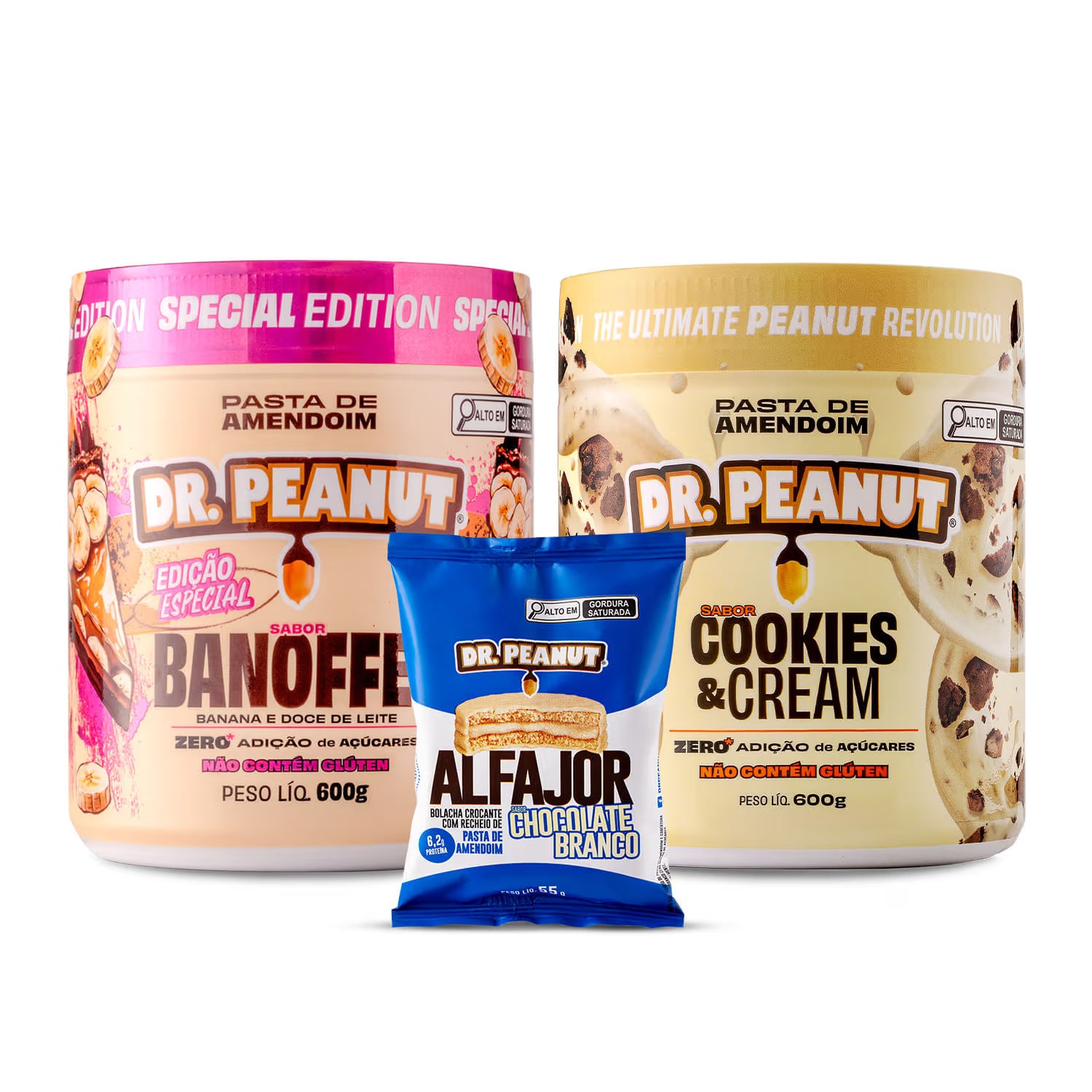 Combo Duda Guerra - 2 pastas de 600g sabor Cookies & Cream e Banoffee