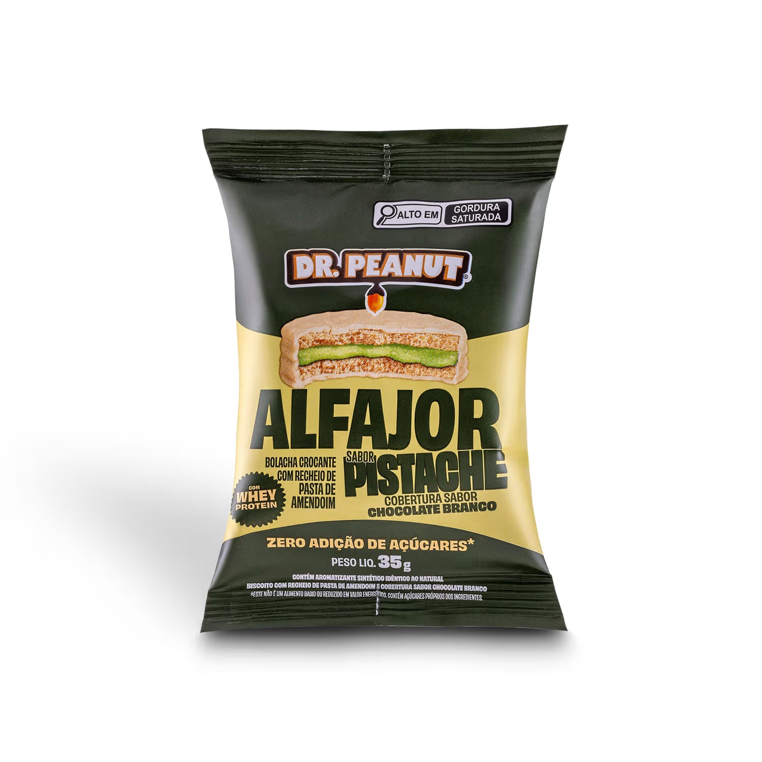 Display Alfajor Pistache com cobertura de chocolate branco - 12 Un. 35g 420g