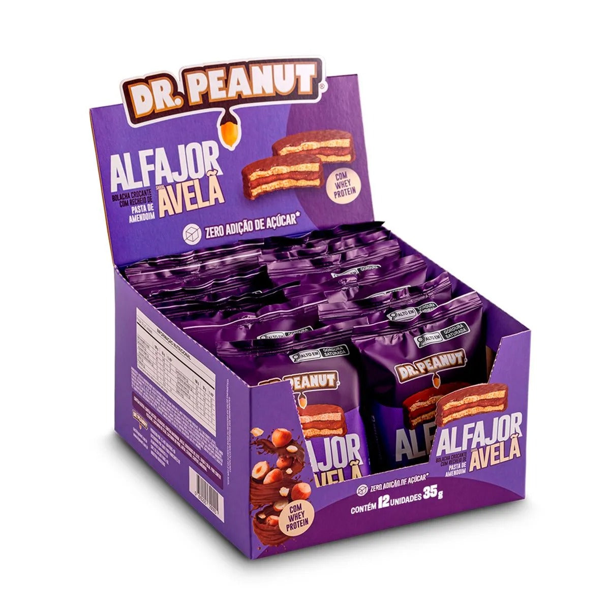 CAIXA ALFAJOR 35G 12 UNIDADES - DR PEANUT SABOR:AVELÃ
